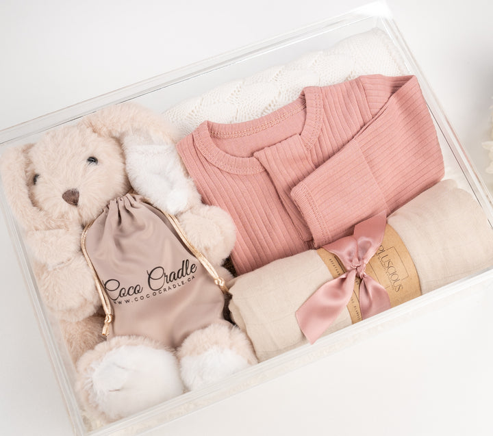 Baby girl essentials gift basket