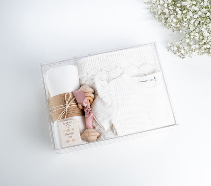 Tiny essentials baby gift basket