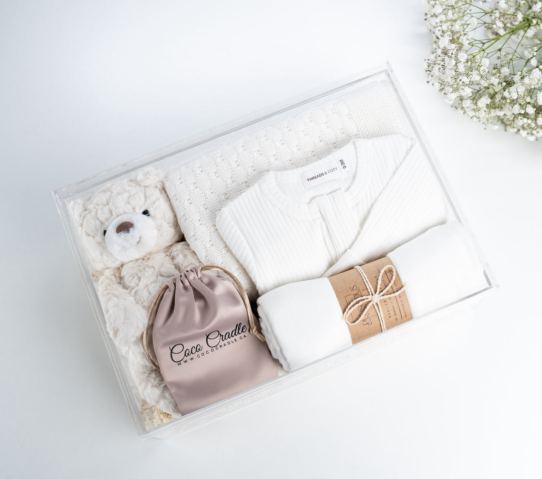 Baby's essentials gift basket for newborns