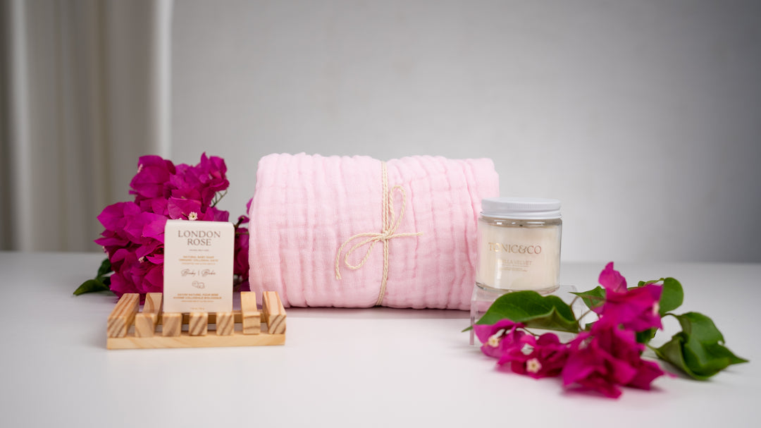 Gift Basket: Rose Towel Bath Set