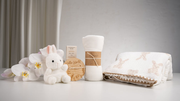 Luxury Cozy Bunny Quilt Gift Basket – Plush Quilt & Essentials