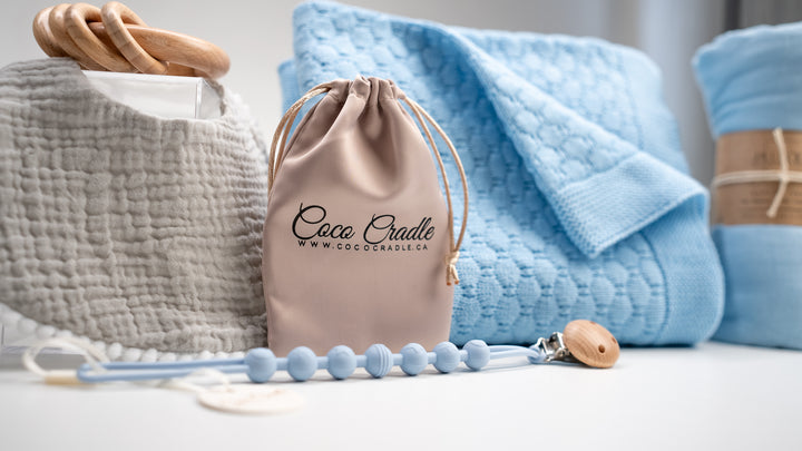 Blue-themed custom bib set for newborns