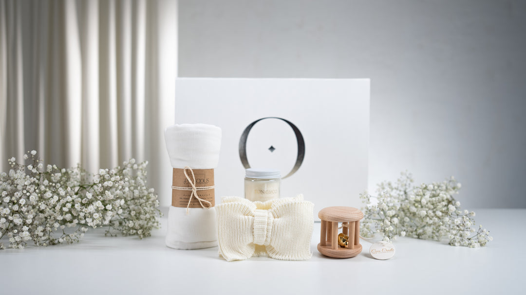 Gift Basket: Cream Top Knot Bow