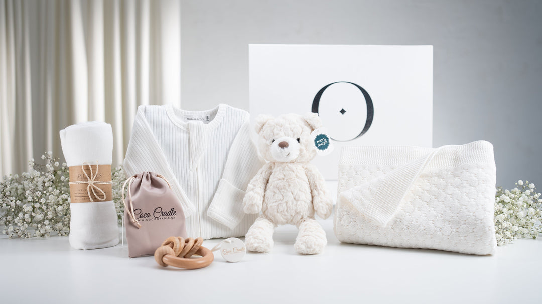 Luxury Baby Essentials Gift Basket – Mary Meyer Bear & Cozy Set
