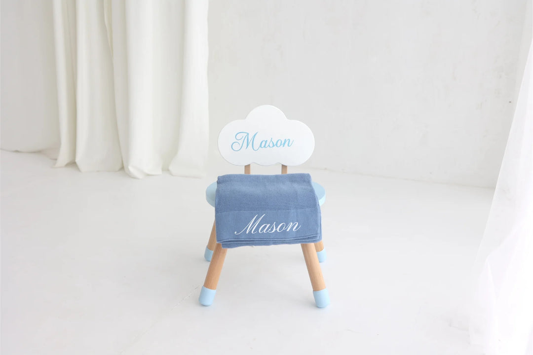 Blue blanket and chair set for baby