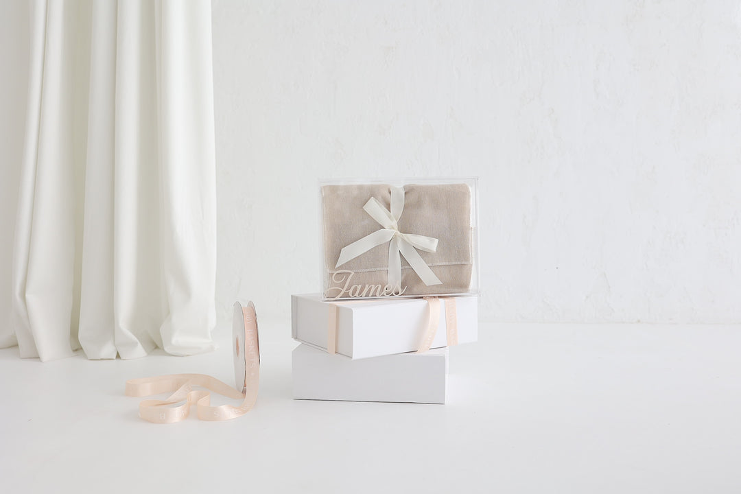 Grey-themed bath time gift set for newborn