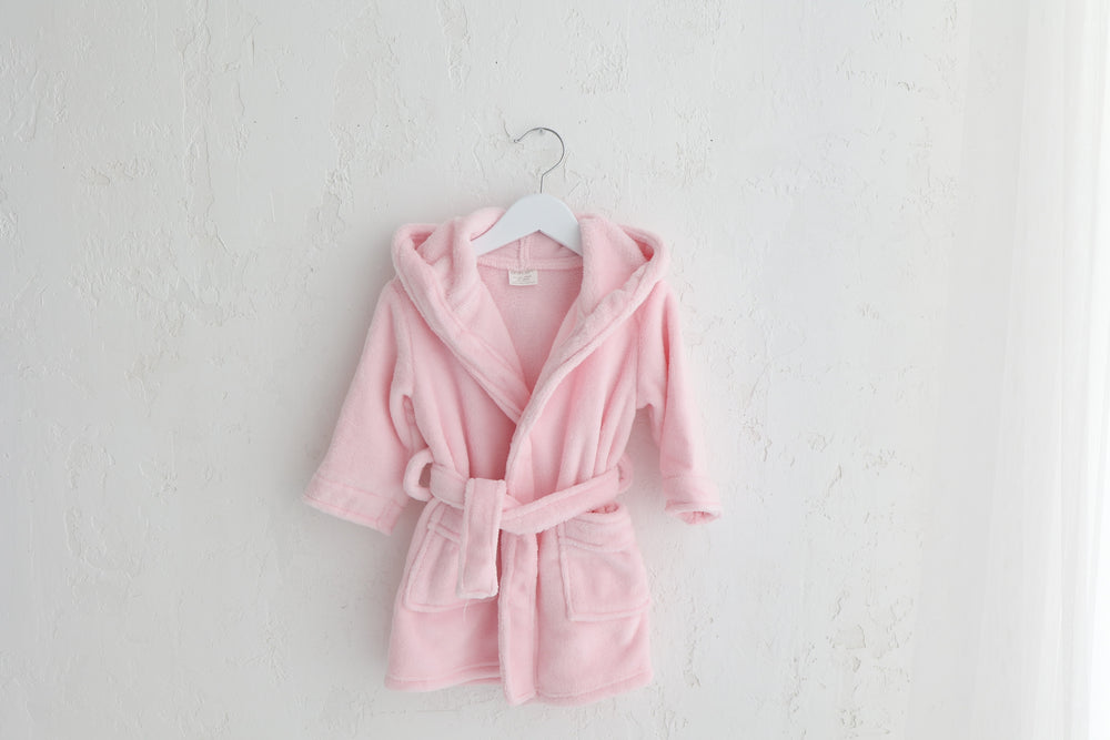 Soft baby girl robe in pink (12-18 months)