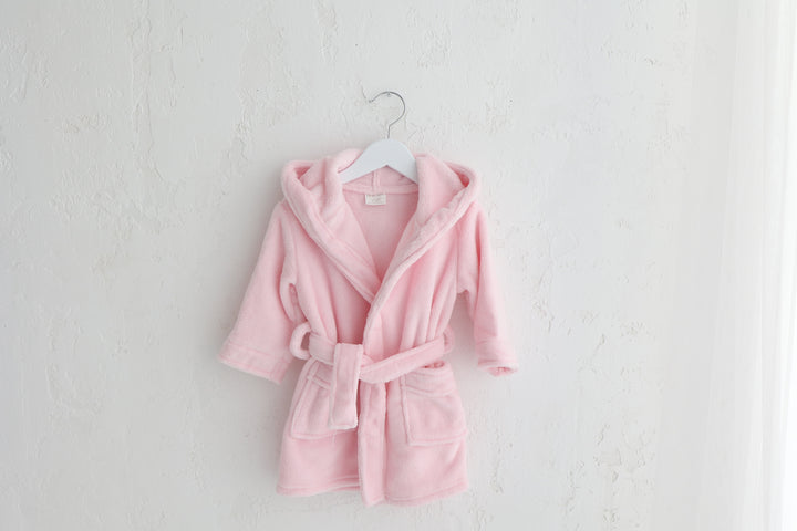 Soft baby girl robe in pink (12-18 months)